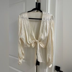 Wilfred cream blouse size M polkadots